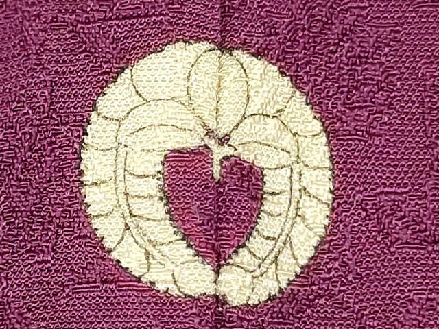 平和屋着物○上質な色無地 更紗花地紋 紫紺色 正絹 逸品 未