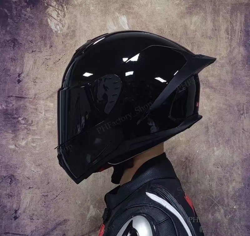 ヘルメット フルフェイスヘルメット バイク DOT認証 バイクヘルメット シールドヘルメット 耐久性 安全性 通気性 男女兼用 シールド6色選択可 おしゃれ ライトブラック B32