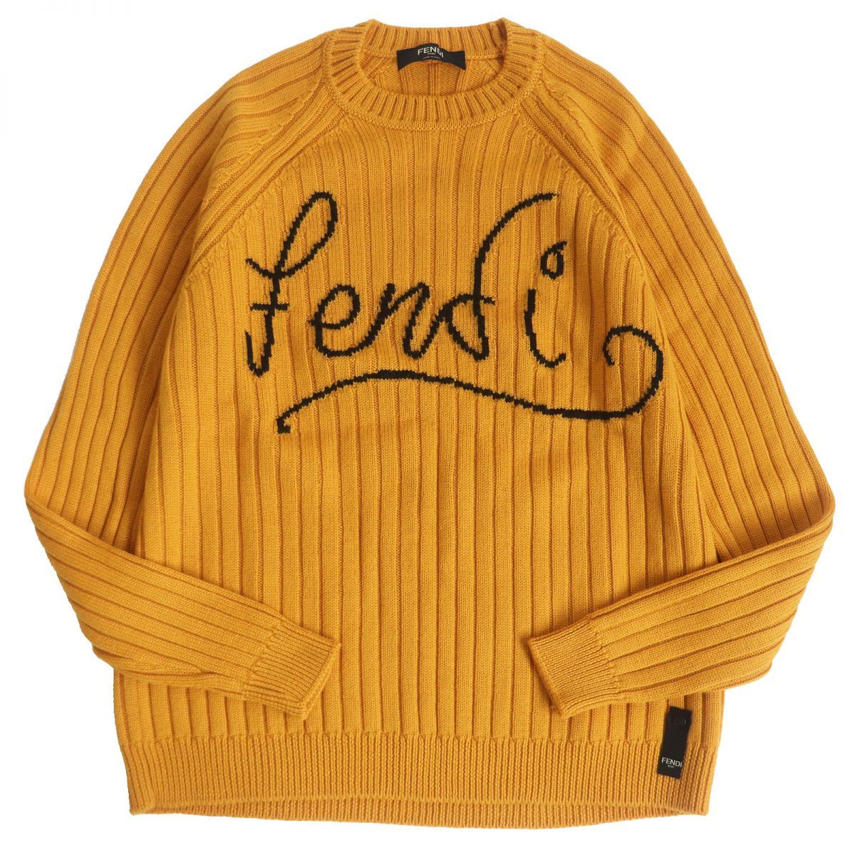 極美品□21AW FENDI/フェンディ FZY451 ウール100％ リブ編み ロング