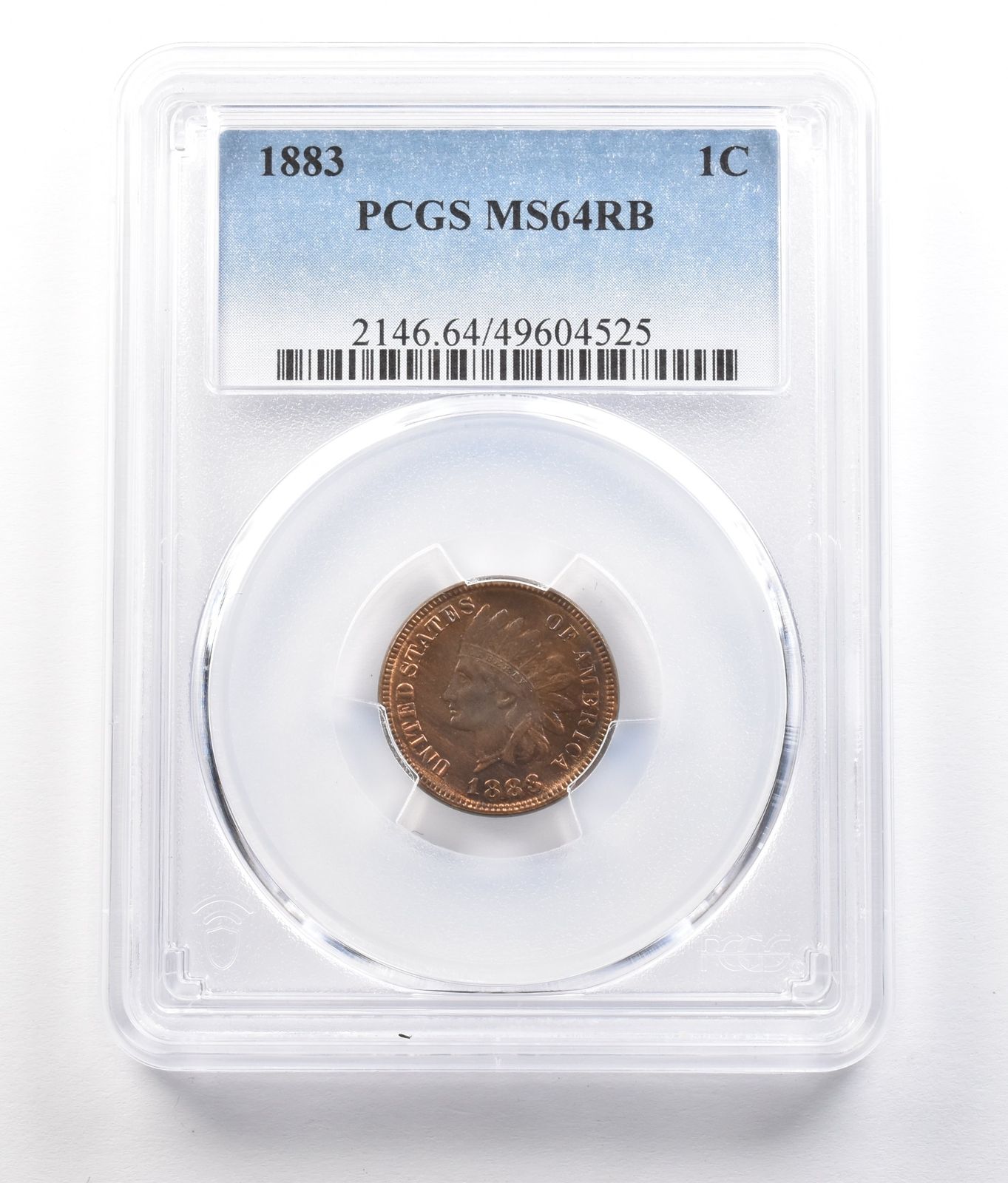 1883年インディアンヘッドセント MS64 RB PCGS T *0821