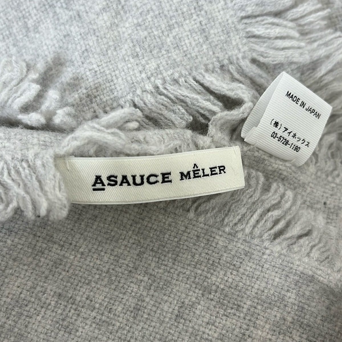 ASAUCE MELER(アソース メレ) ストール(ショール)美品 - ライトグレー  