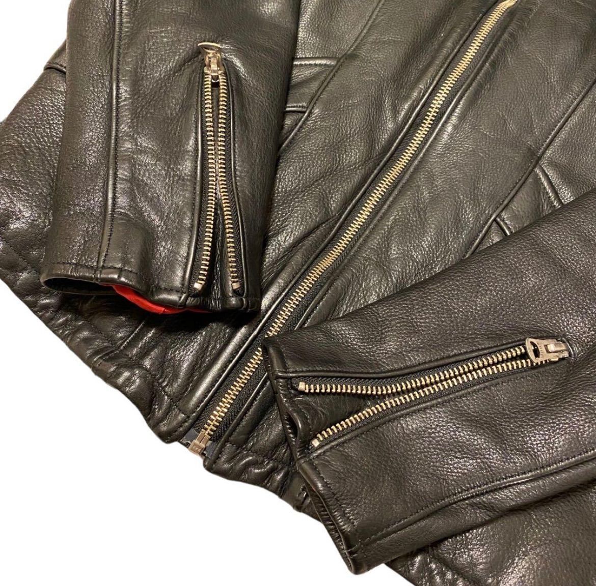 RUDEGALLERY レザージャケット シングルライダース チェック