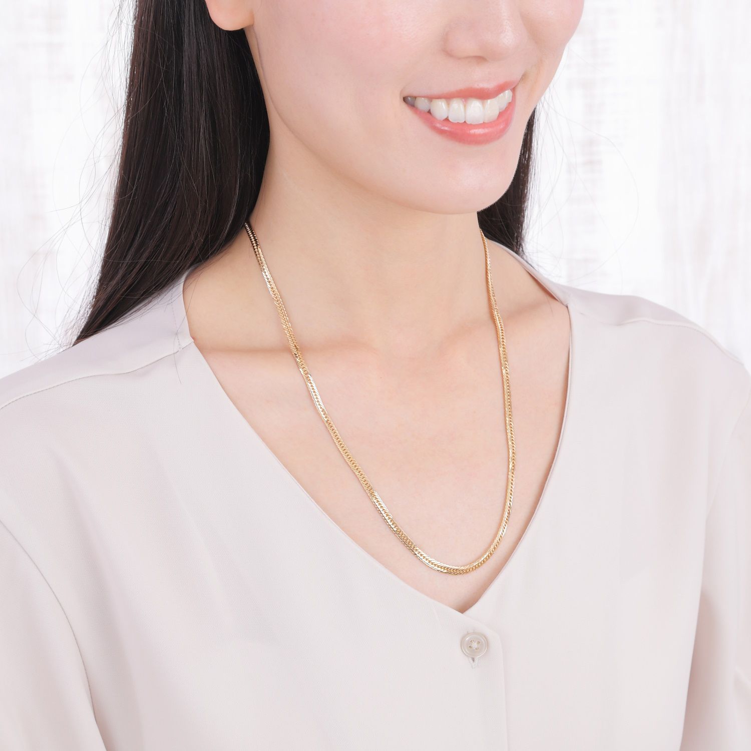 18金 喜平ネックレス Mカット トリプル 22g 55cm メンズ レディース 