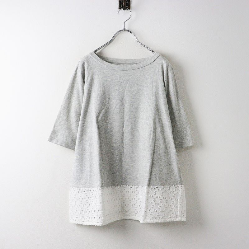 センソユニコ ルクルカ Lucruca 裾レース切替 半袖Tシャツ 38/グレー 