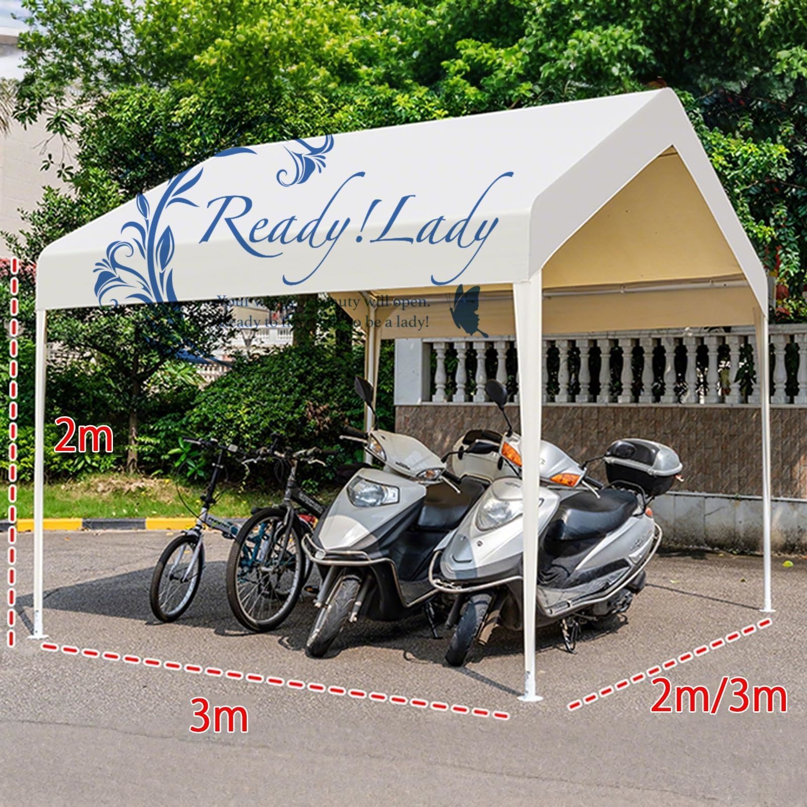 Amazon.co.jp: 【アップグレード版】 ガレージテント カーポート 3×6m メッシュ窓 2カラー 車 収納 パイプ車庫 大型 物置 工具不要  (グレー) : DIY・工具・ガーデン 車庫テント ガレージテント 大型 幅2/3m パイプ車庫 自転車 車庫 簡易ガレージ  UPF50+紫外線カット&防雨 ... 【アップグレード版】 ガレージテント カーポート 3×6m メッシュ窓 2カラー 車 収納 パイプ車庫 大型 物置 工具不要 (ベー