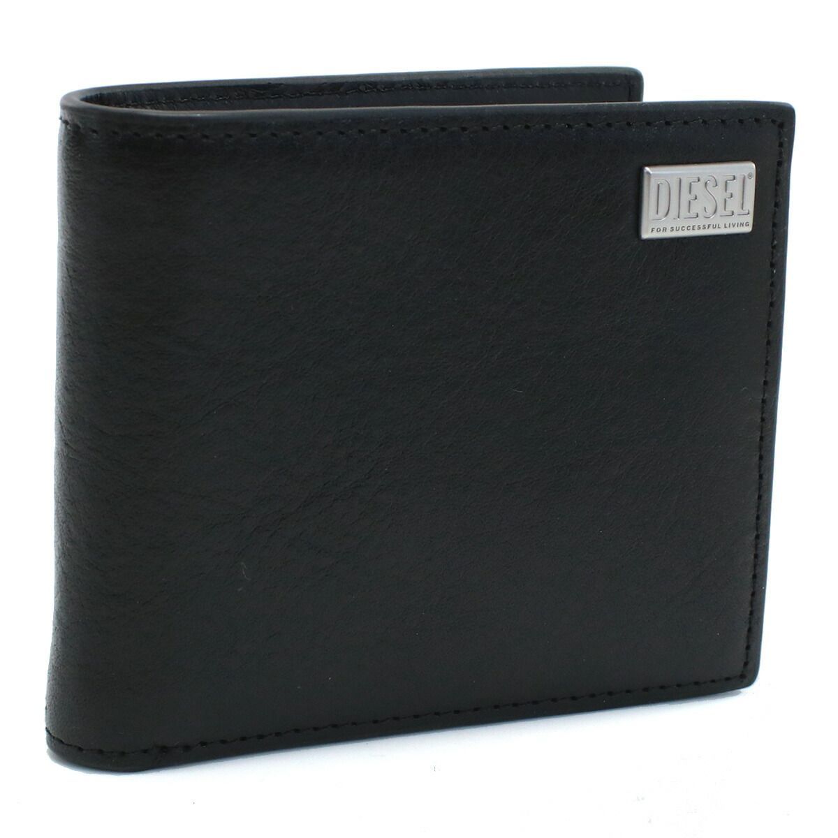 新品 未使用】ディーゼル DIESEL 2つ折り財布 小銭入付き レザー ロゴ 