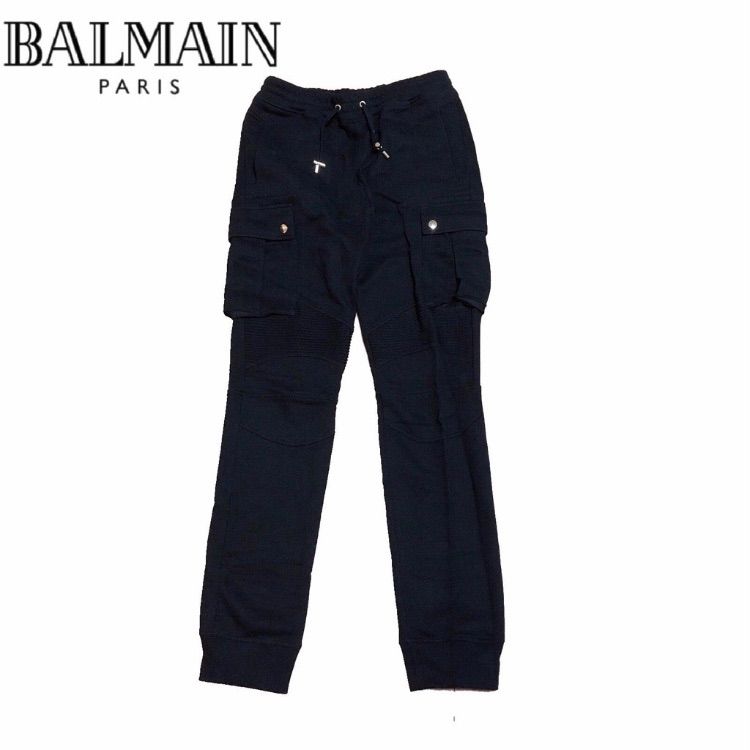 【新品】確実正規品 BALMAIN バルマン バイカー スウェット パンツ ブラック 黒 メンズ Ｍ