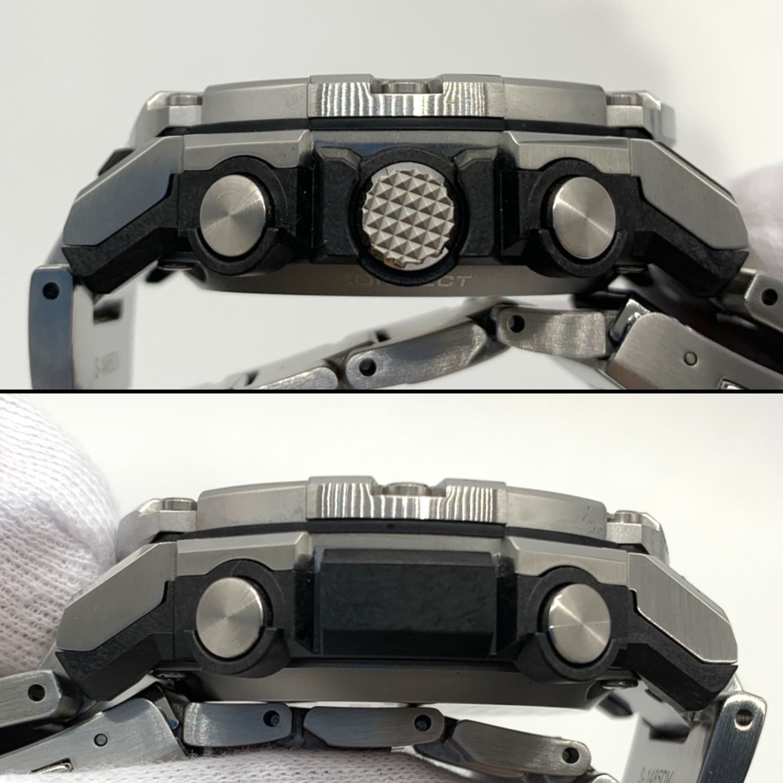 ▽【稼働品/ABランク】G-SHOCK GST-B300E-5AJR シルバー×ブラック文字 