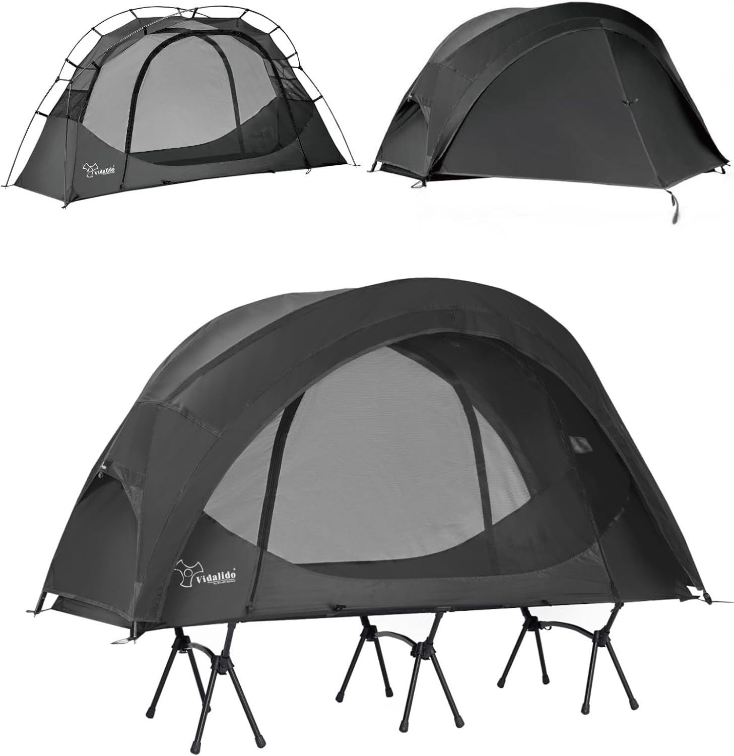 VIDALIDO テント ソロテント 1-2人用 キャンプテント 自立式 コットテント TC 通気 防風 軽量 簡易テント