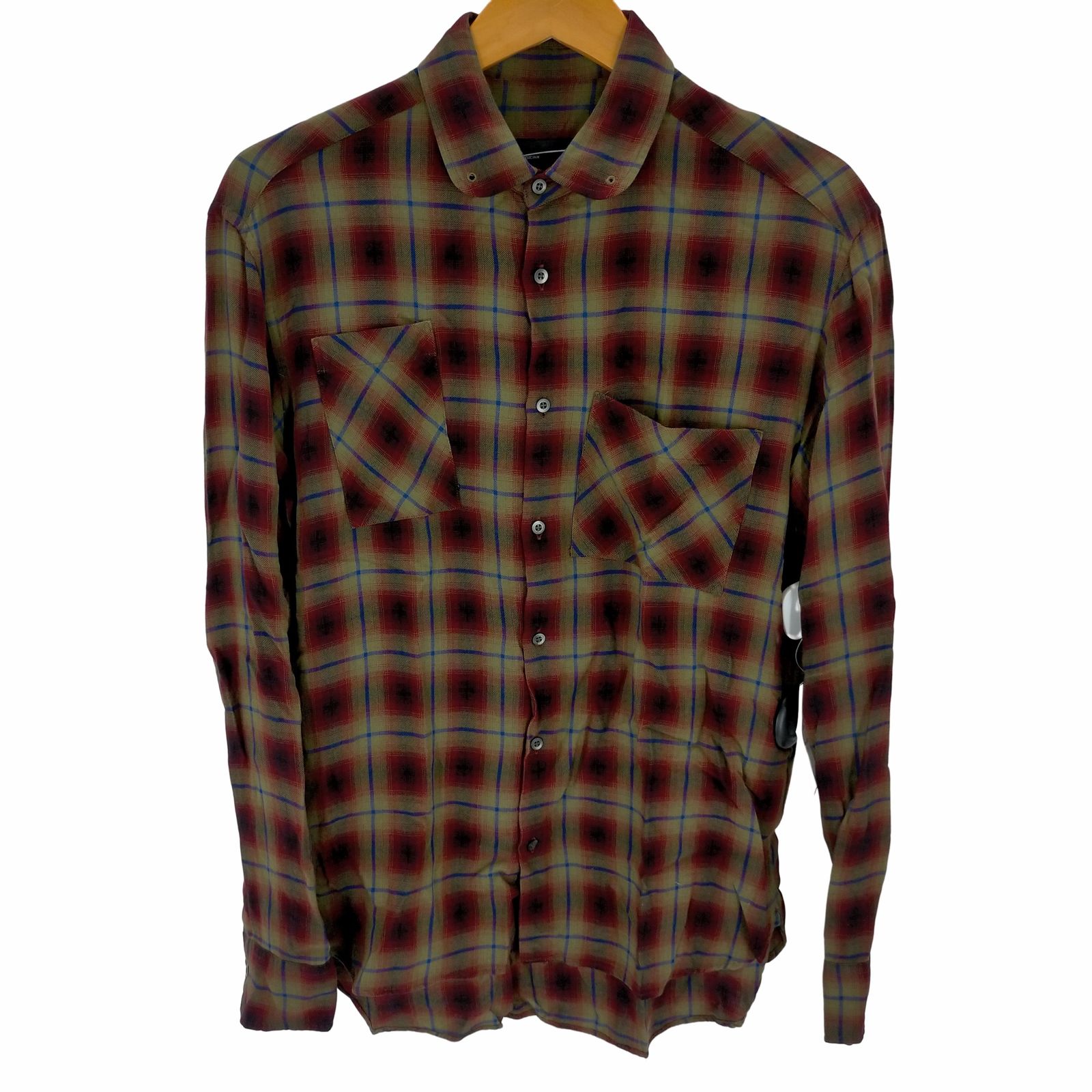 ラッドミュージシャン LAD MUSICIAN ROUND COLLAR SHIRT オンブレ