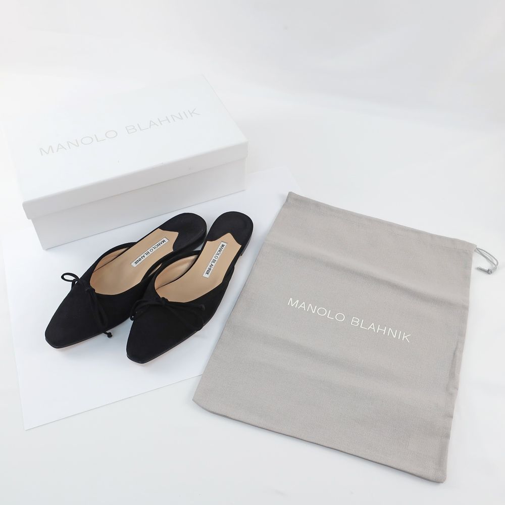 マノロブラニク ミュール　BALLERIMU バレリム　希少　ベージュ36 天白】【MANOLO BLAHNIK】マノロブラニク バレリム スエード