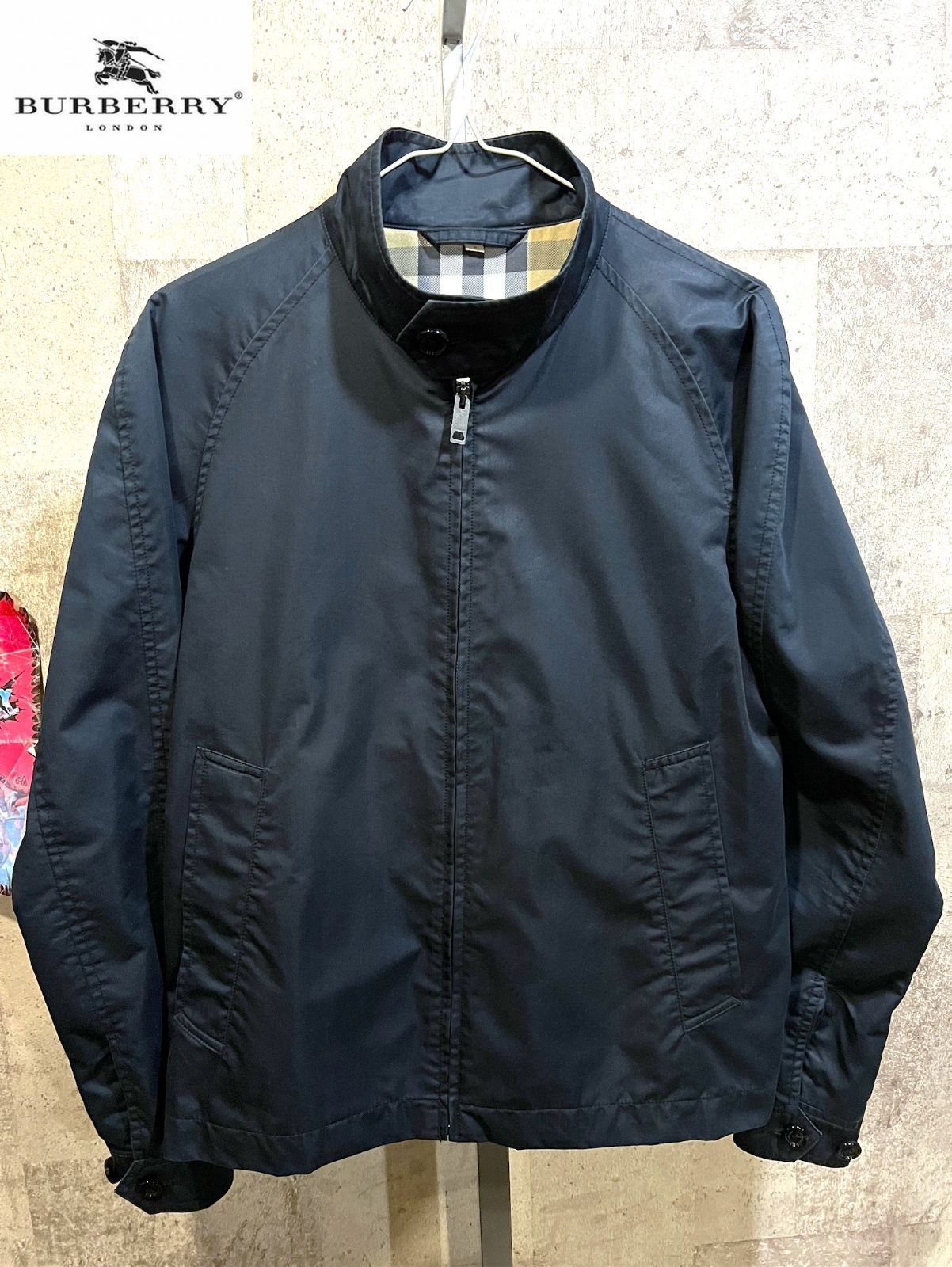 バーバリーロンドン スウィングトップ 紺 S メンズ BURBERRY LONDON