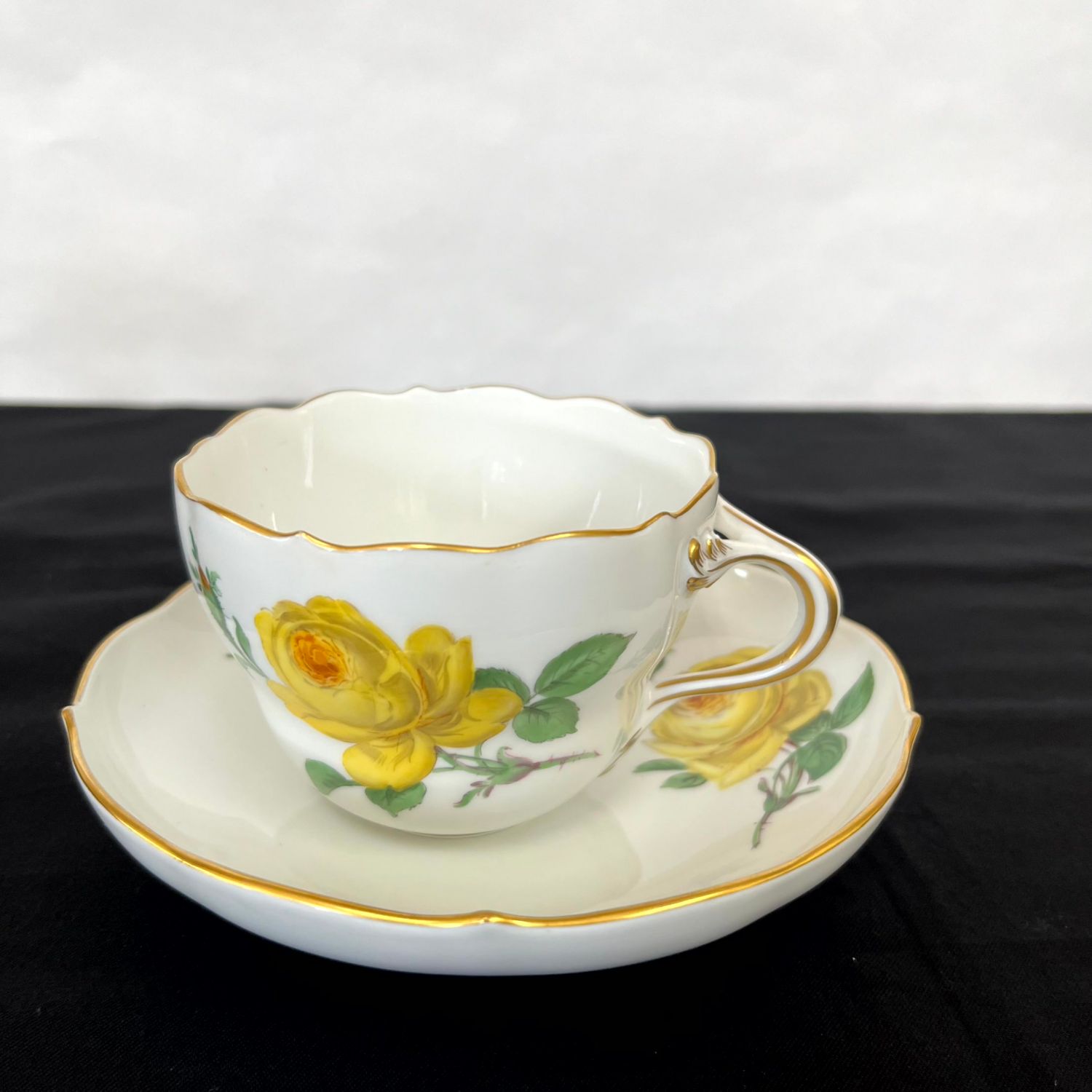 マイセン 1900年代 イエローローズ トリオ カップソーサー