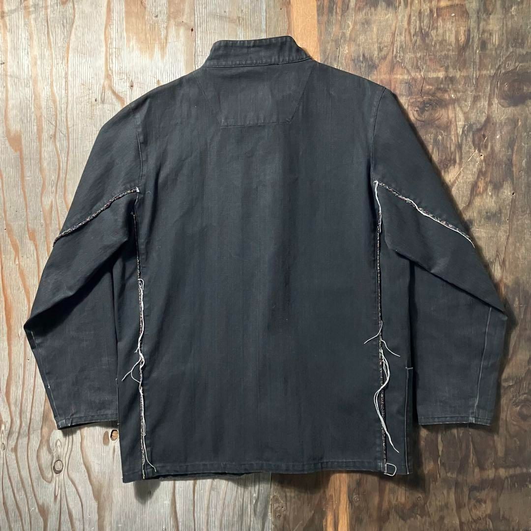 90s unknown デニム地 チャイナジャケット カバーオール M 個性派 TRANSFORM トランスフォーム コーティング デニム チャイナ