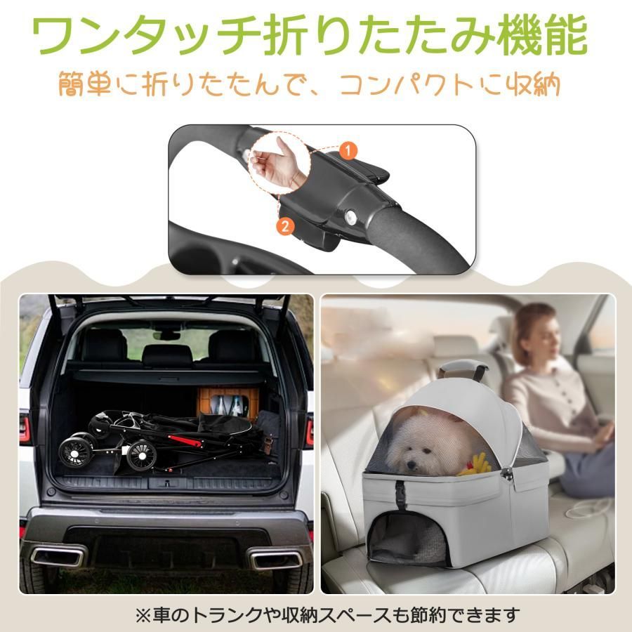 ペットカート 分離 2way 取り外し 対面式 バスケット 軽快走行 分離式 4輪ペットカート ペットキャリー 犬カート 折りたたみ式 自立可 バギ WWW_GEBZETESISAT_COM_TR