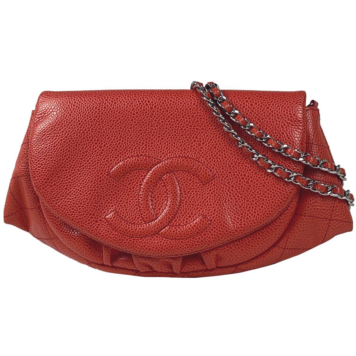 CHANEL(シャネル) 財布美品 ハーフムーン A40033 コーラルレッド