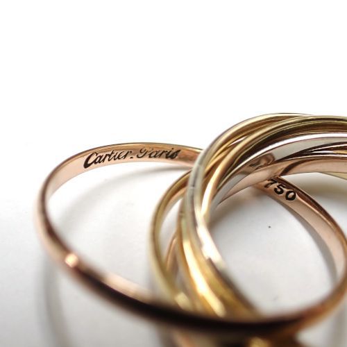 カルティエ Cartier 750 K18 YG WG PG 7.5g 52号 7連 トリニティ