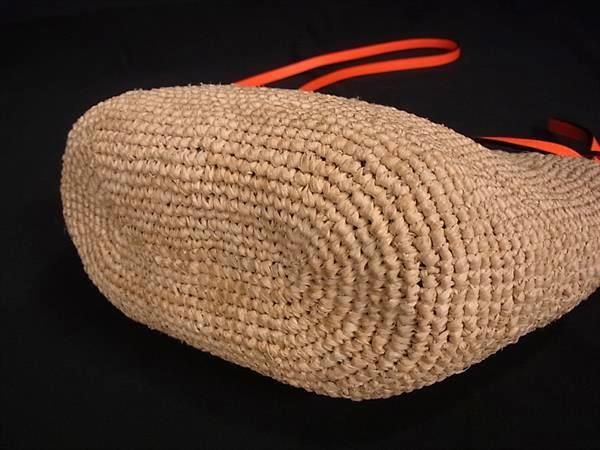 □極美品□ LOEWE ロエベ アナグラム ラフィア×レザー 2WAY