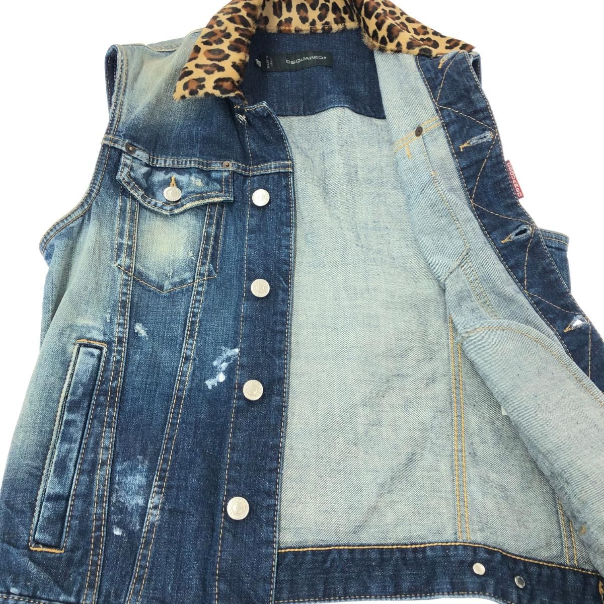 DSQUARED2 デニムベスト ダメージ加工 46 Dsquared2 ディースクエアード デニムベスト サイズ:46 ダメージ加工