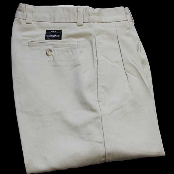 80s LEVI Sリーバイス ツータック コットン チノパン ライトベージュ W32 L32 I ユーロ パンツ ビンテージ