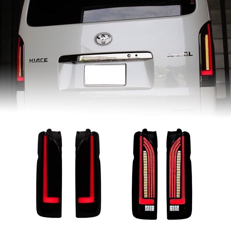 激安レアハイエース200系LEDテールランプオープニング機能付　流れるウィンカー ハイエース200系LEDテールランプオープニングシーケンシャル 流れる