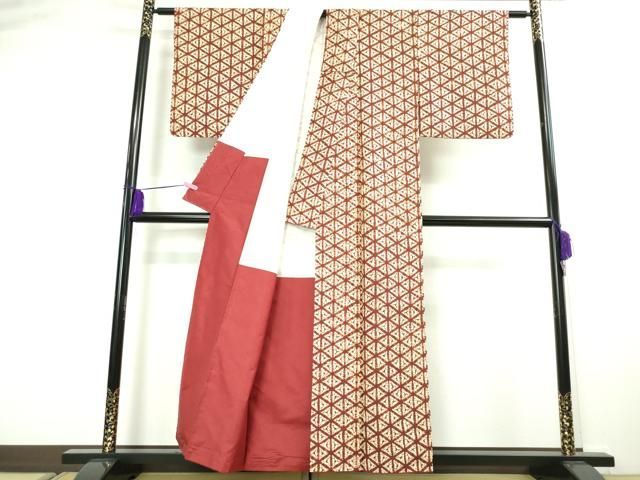 平和屋本店■極上　岩手の匠　草紫堂　南部絞り　茜染　紬　正絹　逸品　DZAA2387kh4 平和屋本店□極上 岩手の匠 草紫堂 南部絞り 茜染 紬 正絹 逸品