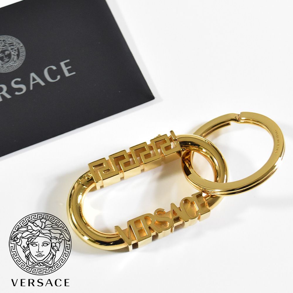 正規品】VERSACE ヴェルサーチェ グレカ キーリング ブラック