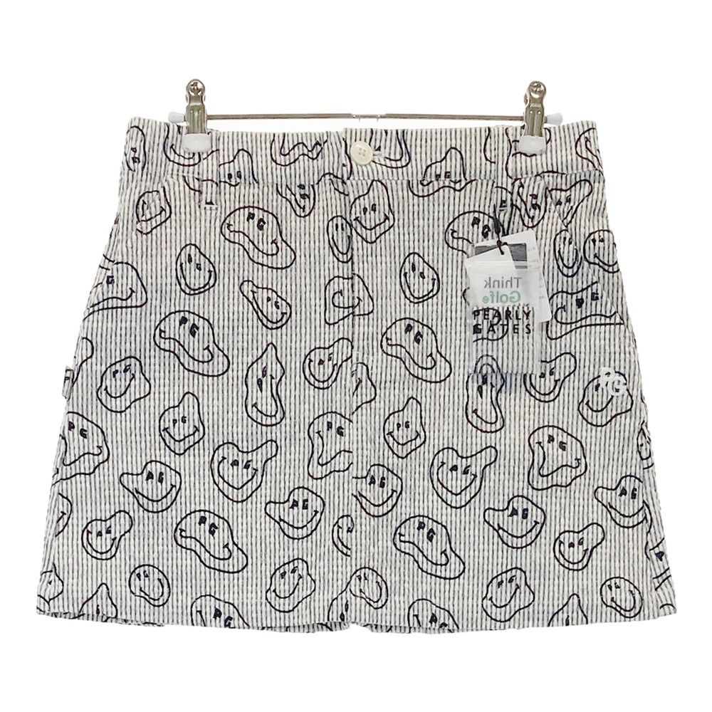 サイズ 0 PEARLY GATES パーリーゲイツ ストレッチ スカート ストライプ総柄 グレー系 240101524270 ゴルフウェア レディース ストスト