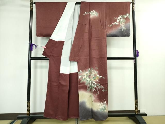 平和屋着物□訪問着 御所車花松文 暈し染め 金銀彩 正絹 逸品