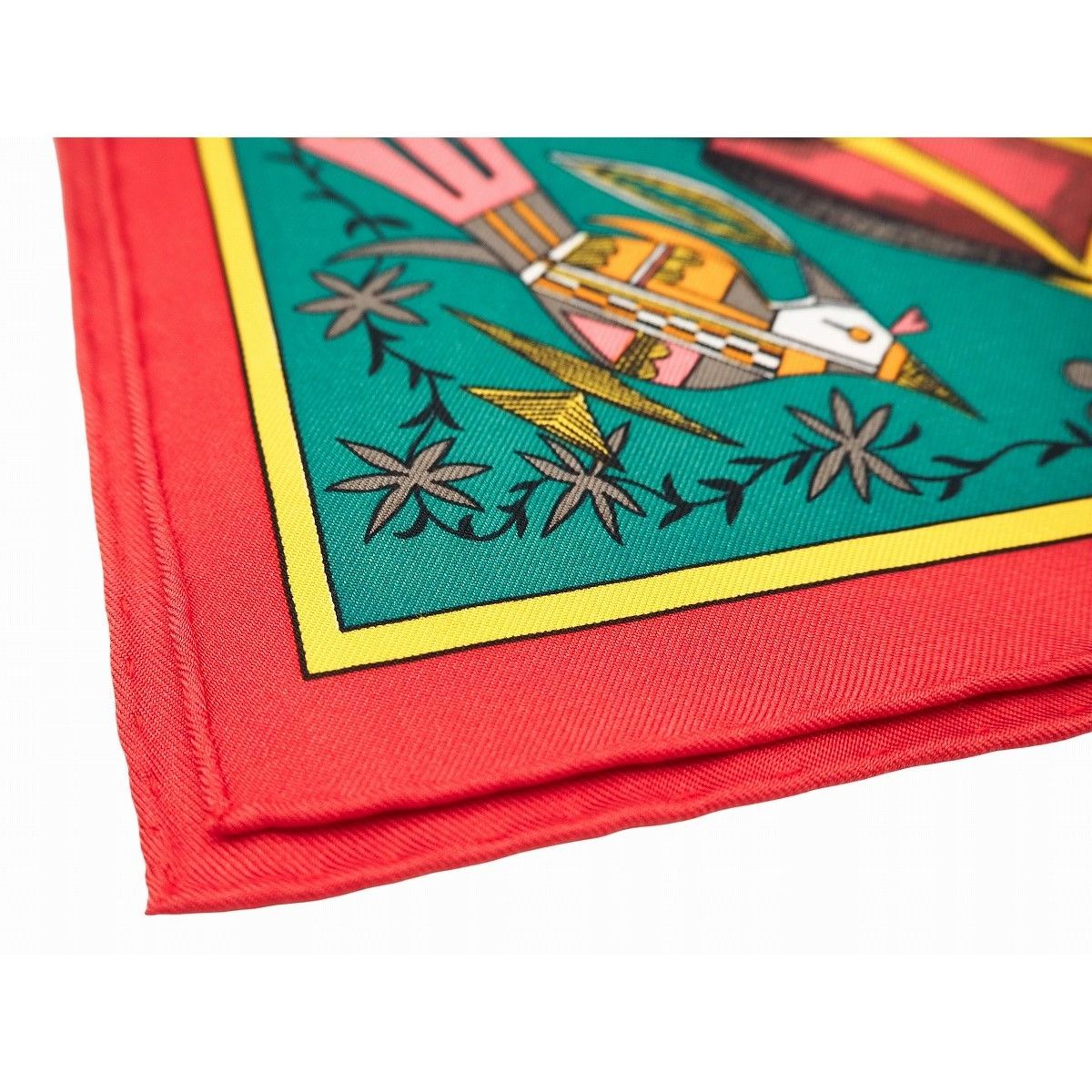 エルメス カレ 90 Kachinas カチナ オレンジ シルク スカーフ