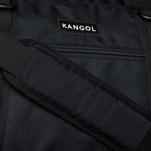 ブラック [カンゴール] ボストンバッグ KANGOLボックスロゴ 軽量多機能 ダブルフェイス 2WAY シューズ収納ルームあり 約50L ブラック