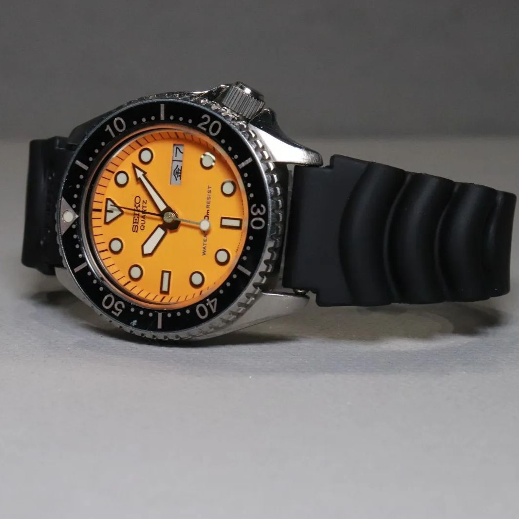 専用676 SEIKO 時計　メンズ　ダイバー　オレンダイヤル　デイト　80'S セイコー 150mダイバーズ オレンジ文字盤 6458-600A ボーイズ