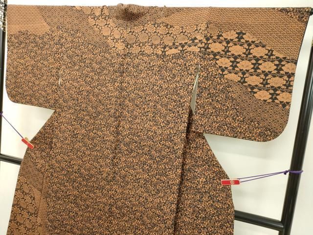 平和屋着物○訪問着 青海波花唐草文 鬼しぼ縮緬 ますいわ