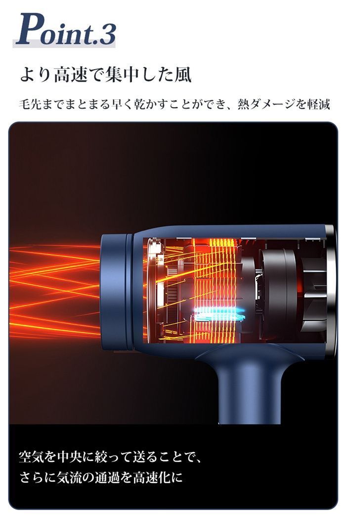 ドライヤー ヘアドライヤー 速乾 大風量 2400W ドライヤー 大風量 速乾 ヘアドライヤー 高濃度マイナスイオン搭載 PSE