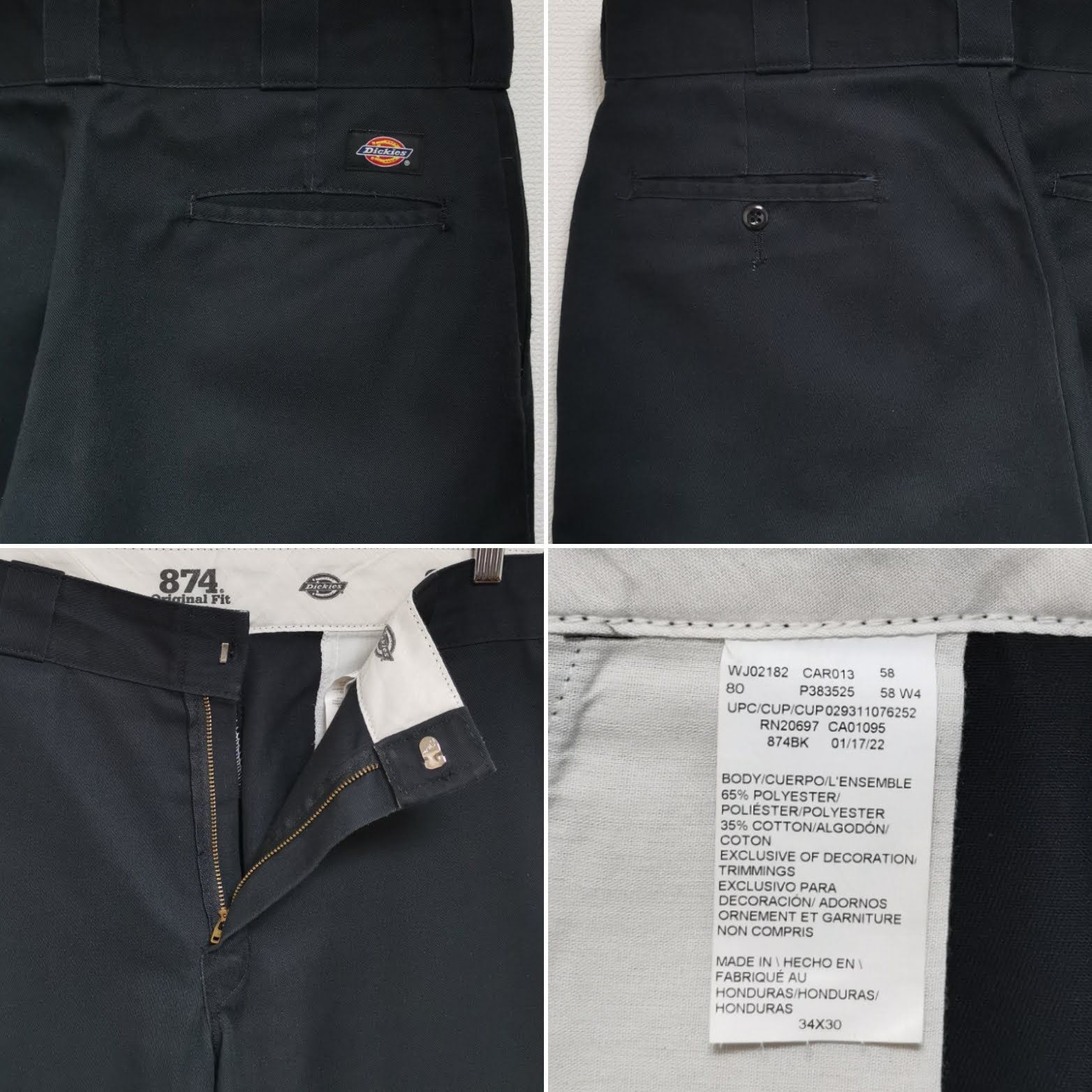 USA製 ディッキーズ ワークパンツ 黒 W30 YKK ZIP Dickies - W30 L32 ディッキーズ DICKIES ワークパンツ 874 黒