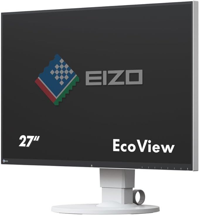 FlexScan EV2750-WT（白）/フレームレス·IPS/27インチ/HDMI、Displayport対応/WQHD (2560 x 1440) /2K解像度/USBハブ/画面回転 高さ調整/PS· Switch対応 中古－とても良い