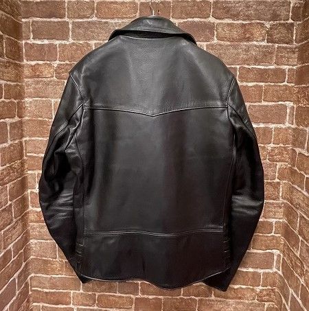 666 ブラックライダースジャケット 本革/サイズ38