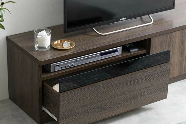 絶対にあなたの一番選択！ 幅120cm ブラックパネル付きテレビ台 テレビボード キャビネット ラックおしゃれ 感