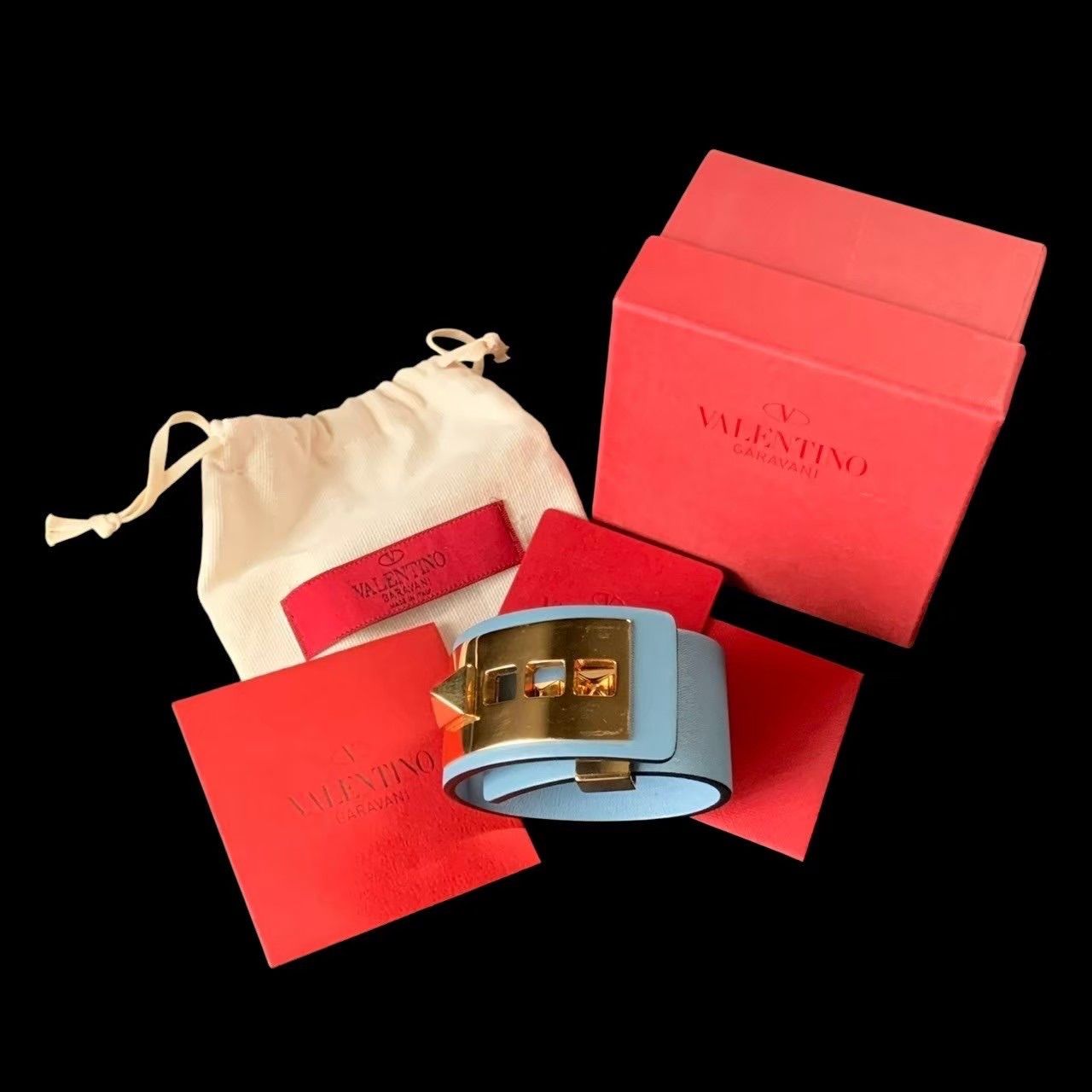 VALENTINO ヴァレンティノ ガラヴァーニ バングル スタッズ ブルー 