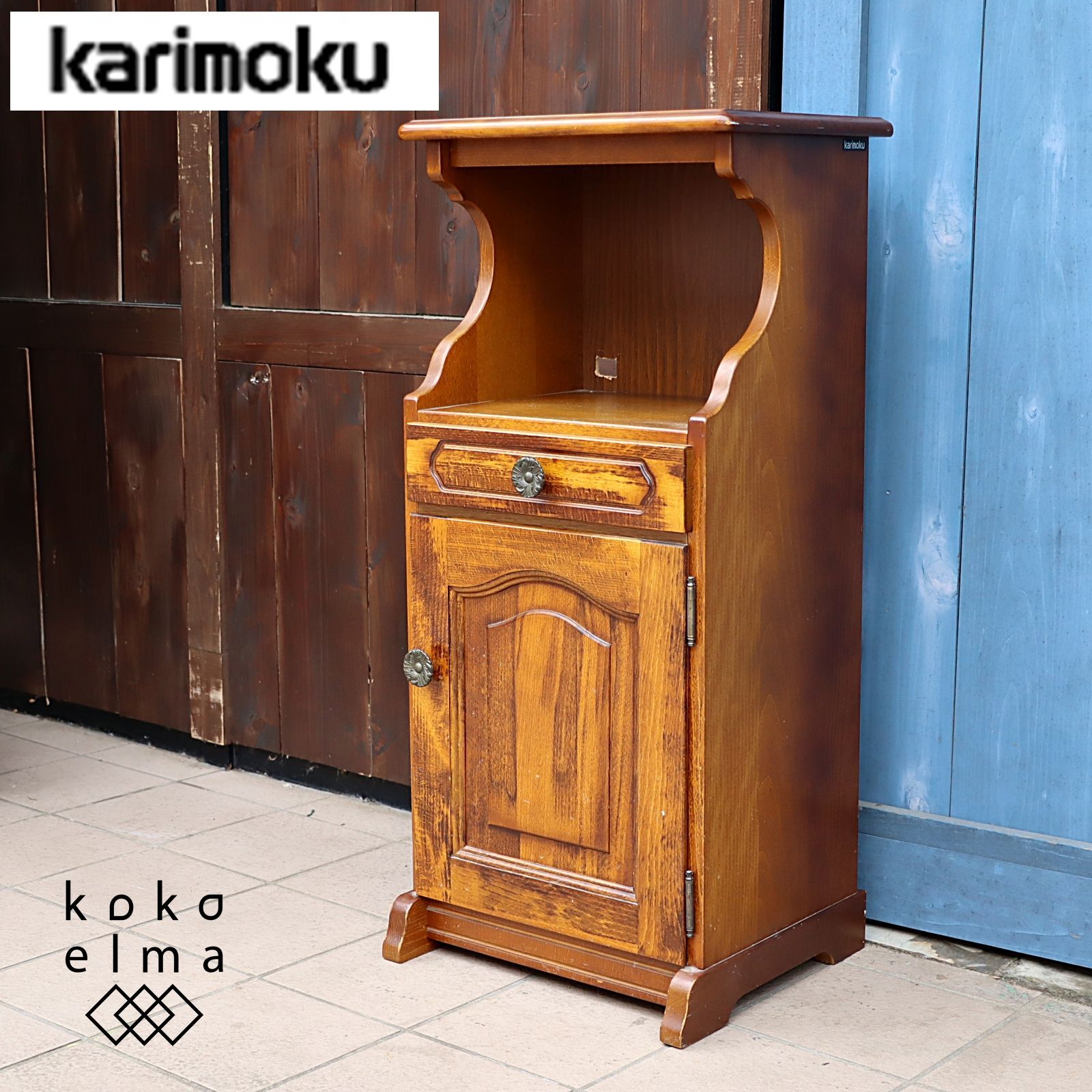 カリモク★KARIMOKU★電話台　飾り台　花台　美品! カリモク製電話花台