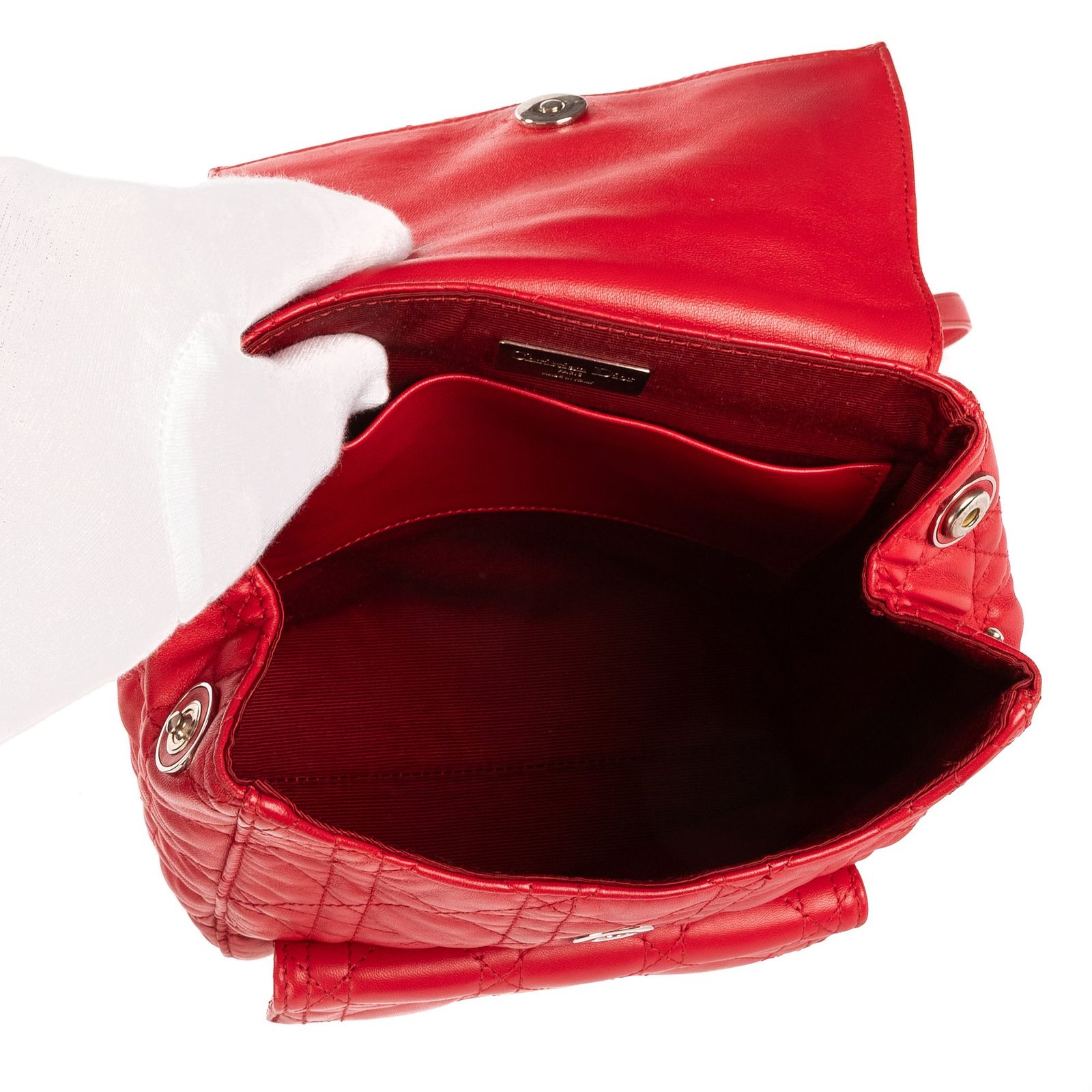 ディオールスターダストバックパック赤カナージュキルトA