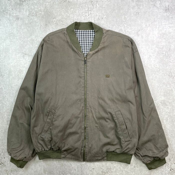 80年代 LACOSTE ラコステ チェック柄 リバーシブルジャケット メンズXL相当