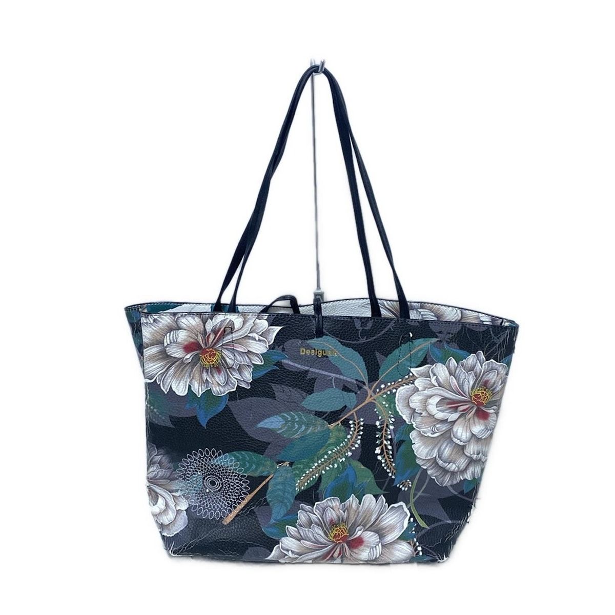 [ Desigual ] ラージ 花柄 ダブルハンドル トートバッグ デシグアル Desigual 花柄 ハンドバッグ （ピンク/レッド