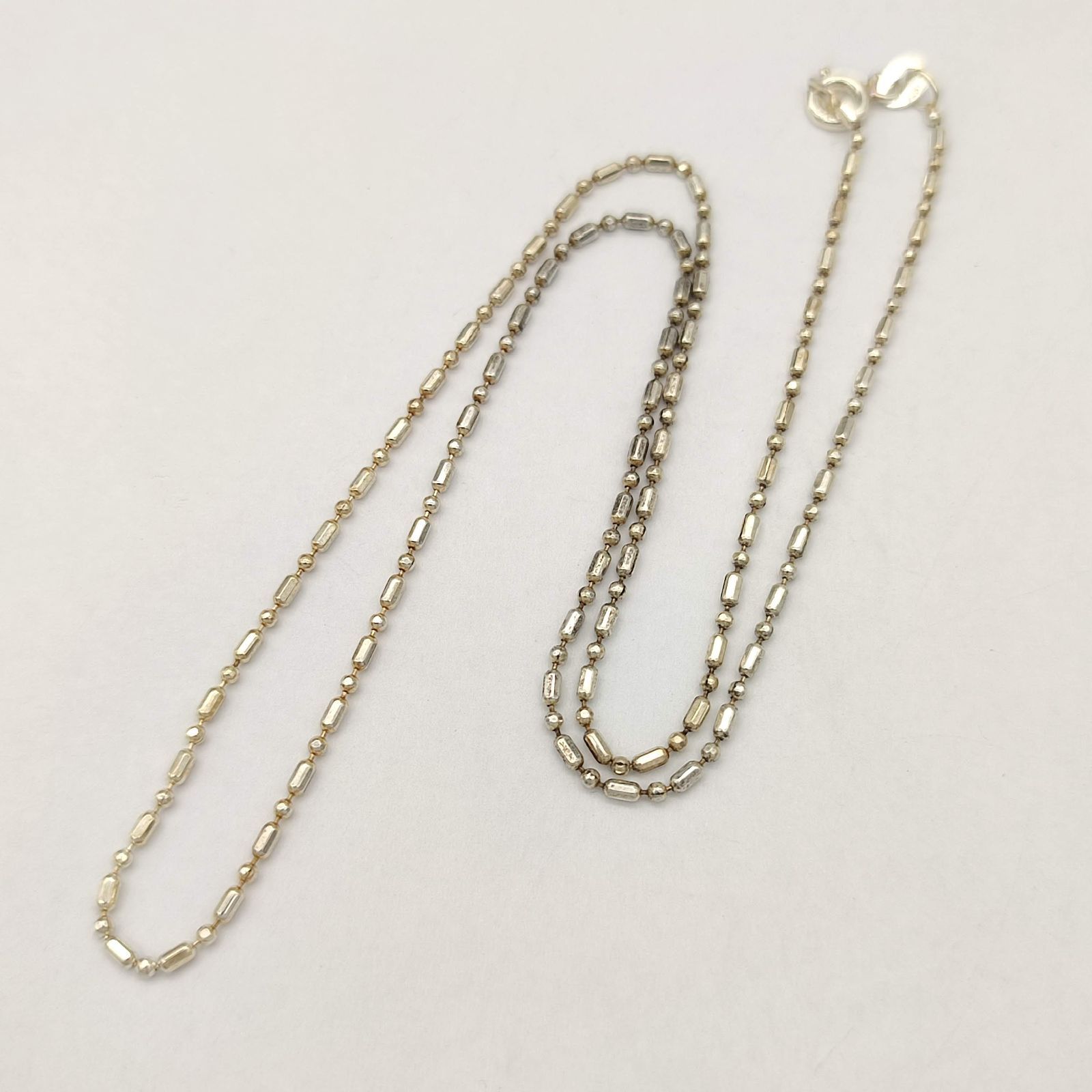 美品】デザインボールチェーンネックレス SILVER シルバー925 45