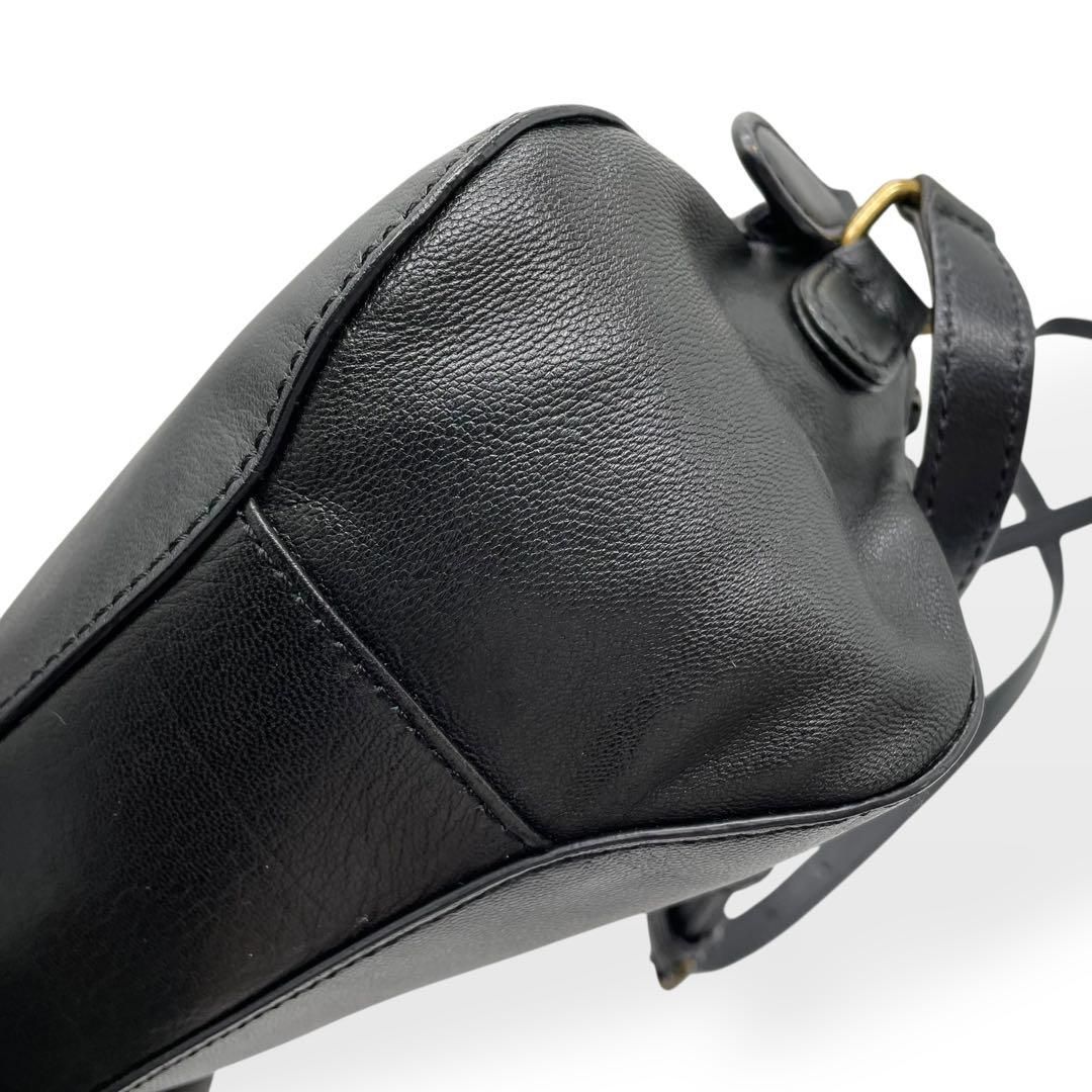 【未使用級】Dakota ダコタ ショルダーバッグ レザー シボ革 ブラック Dakota BLACK LABEL ダコタ ショルダーバッグ クラッチバッグ