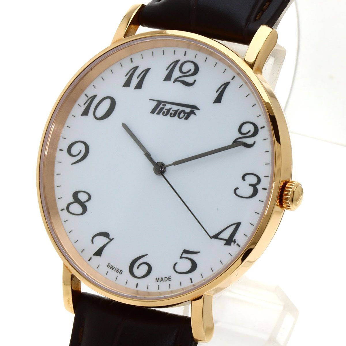 TISSOT T109.610.36 ラウンドフェイス 未使用品 腕時計 GP 革 メンズ