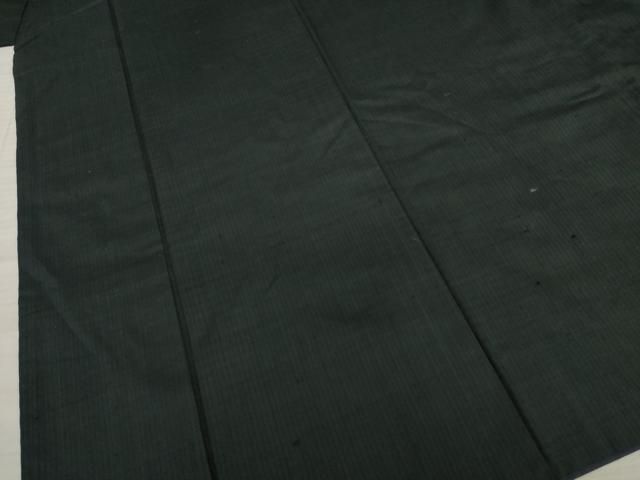 平和屋着物○男性 紬 縞 黒地 正絹 逸品 AAAZ3796ck 平和屋着物▽男性