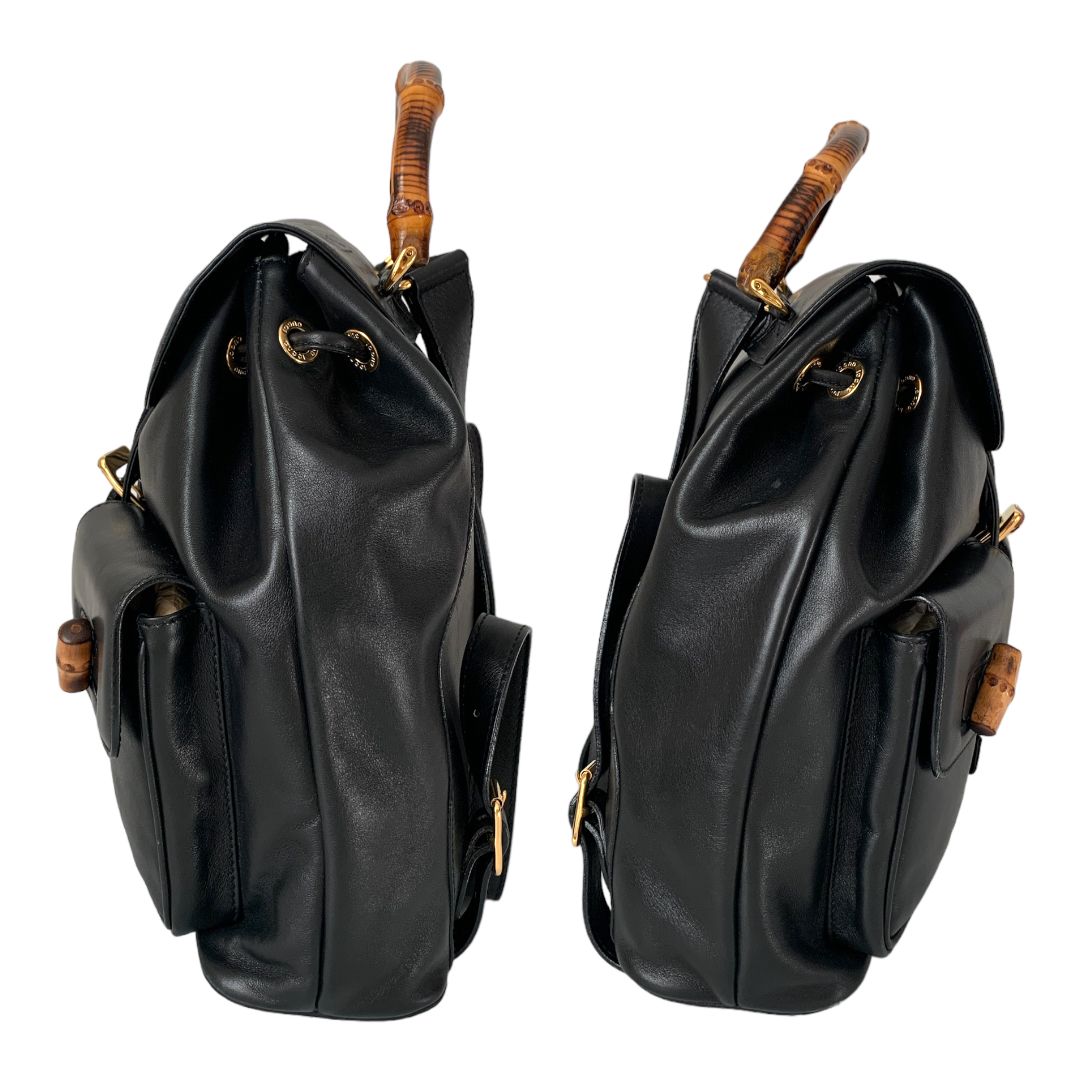 GUCCI グッチ レザー バンブー リュック ブラック 003・1998・0016  