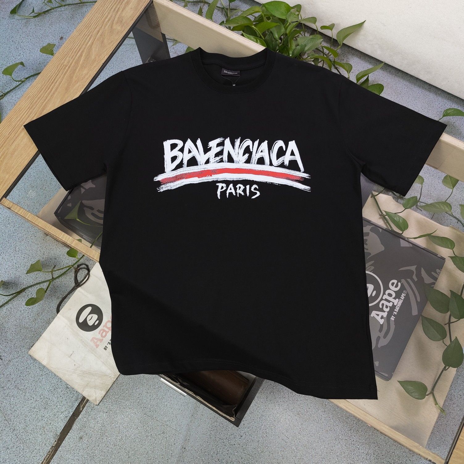 得価正規店Balenciaga /バレンシアガ カップルモデルアルファベットロゴ半袖Tee Tシャツ(半袖/袖なし)