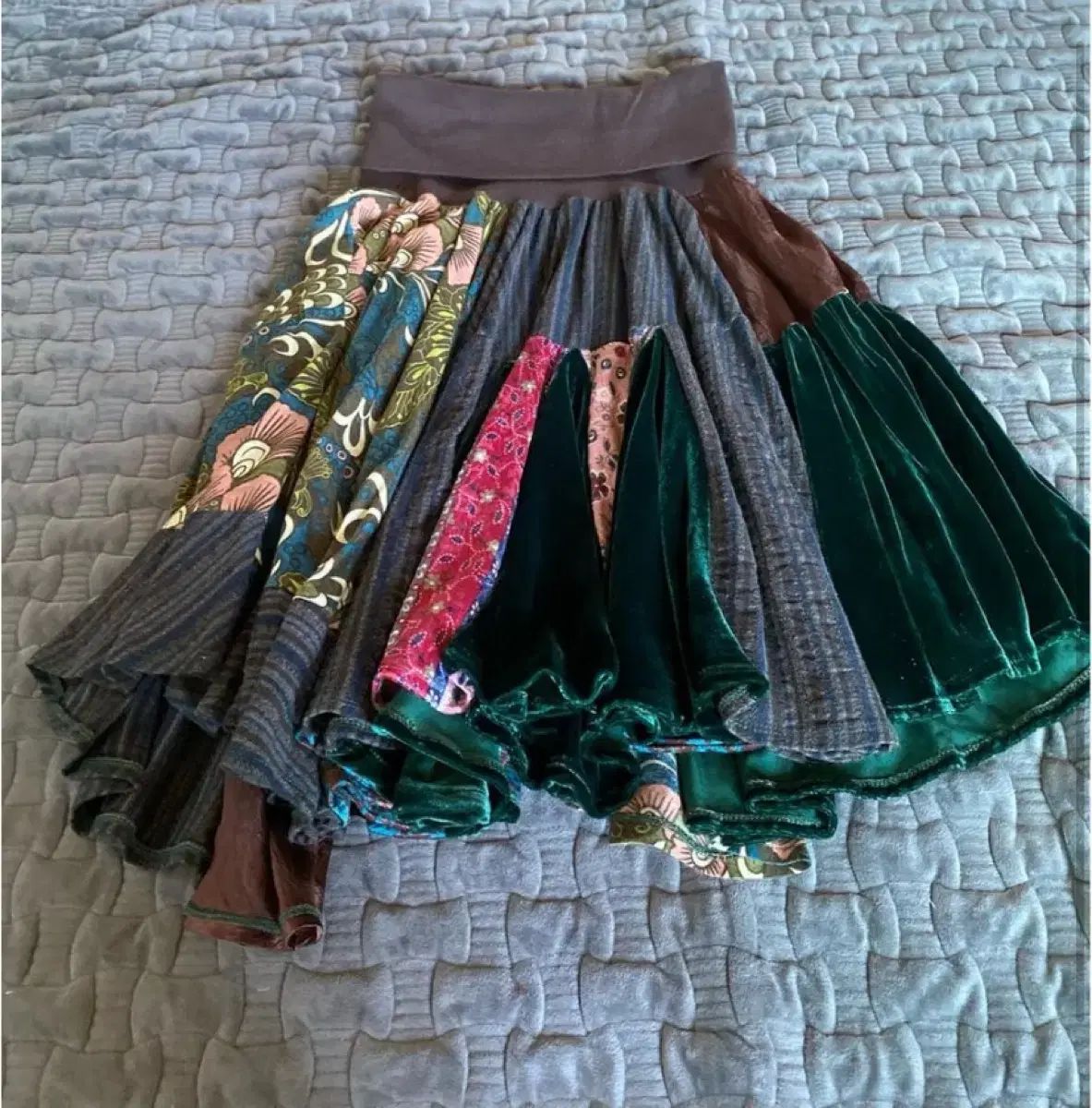 ヴィンテージ パッチワーク ツアーベルベット スカート